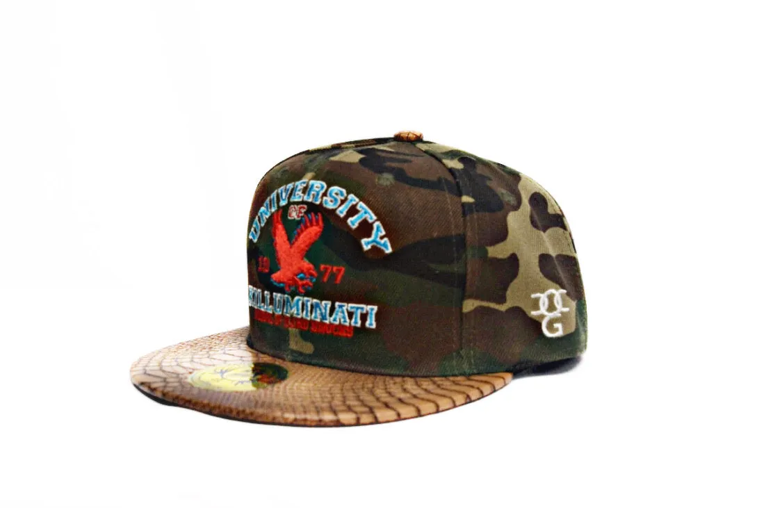 2pac Killuminati I Am Revolutionary Camo Snap Back With Snakeskin Peak