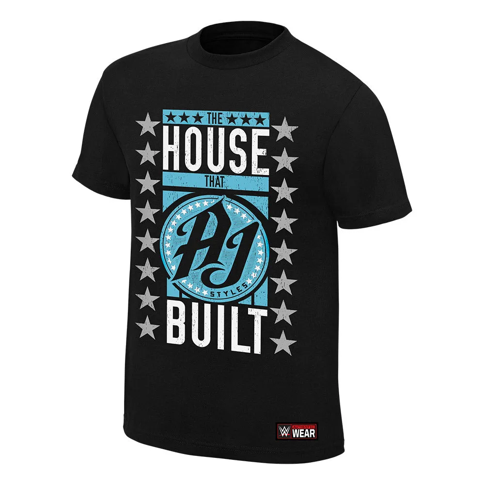 AJ Styles The House that AJ Styles Built Youth Black T-Shirt