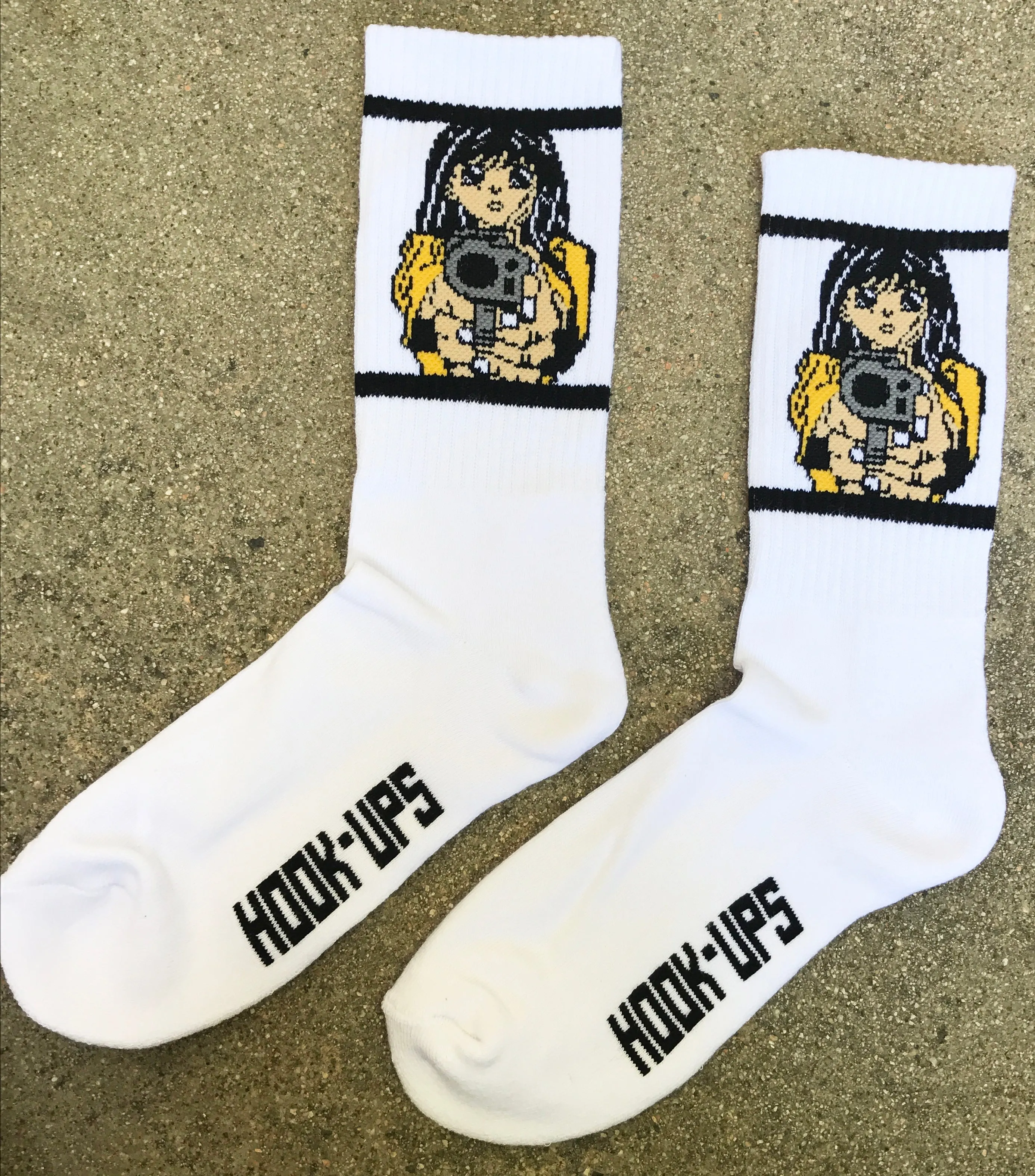 Barrel of a Gun Socks - WHITE