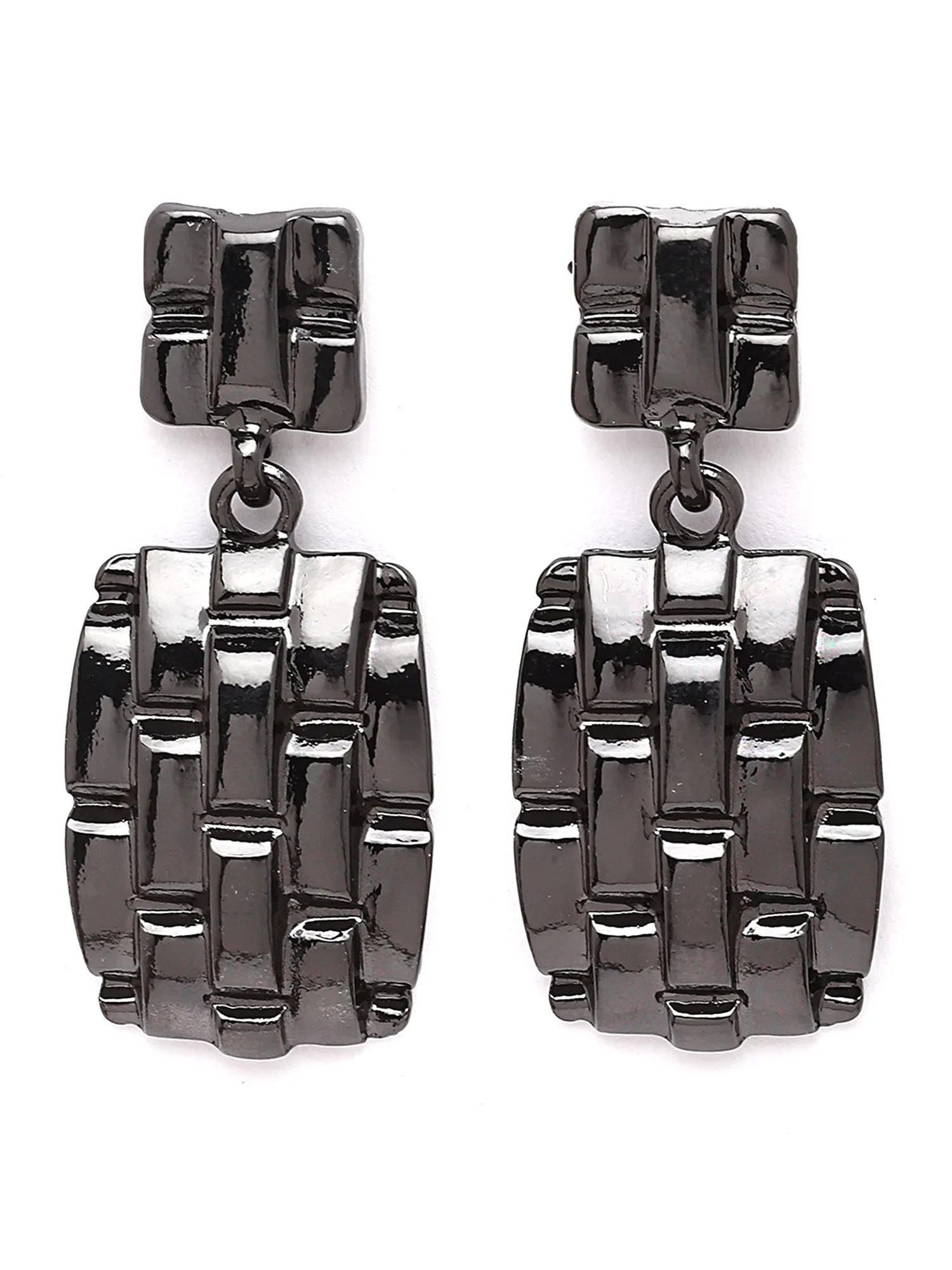 Bohey by KARATCART Black Finish Dangler Earrings for Women