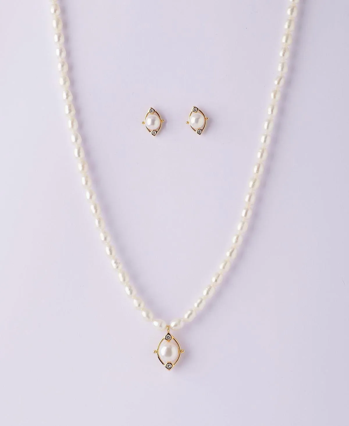 Elegant Real Pearl Necklace Set