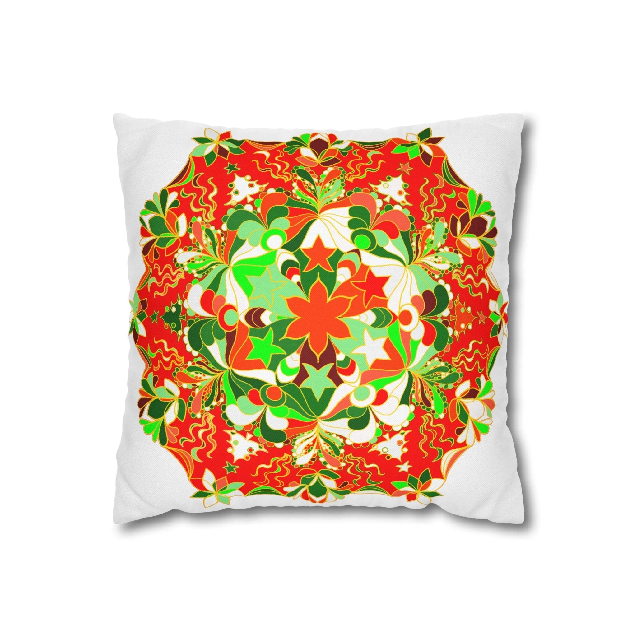 Handmade Mandala Christmas Pillowcase - Original Art