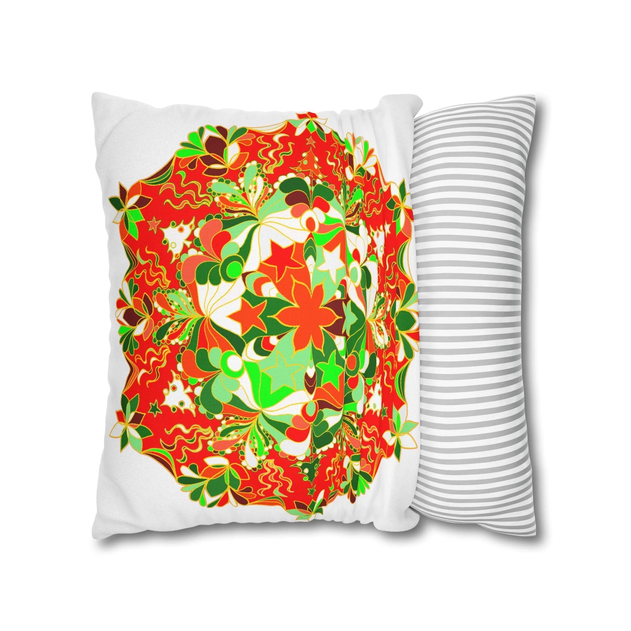 Handmade Mandala Christmas Pillowcase - Original Art