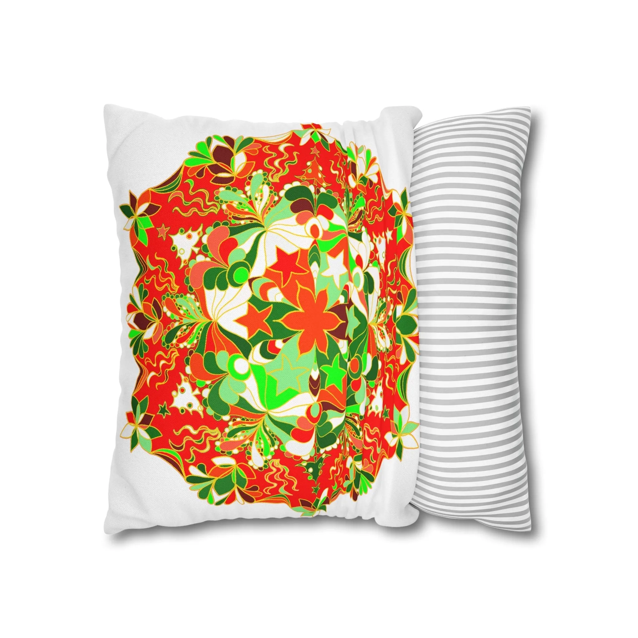 Handmade Mandala Christmas Pillowcase - Original Art