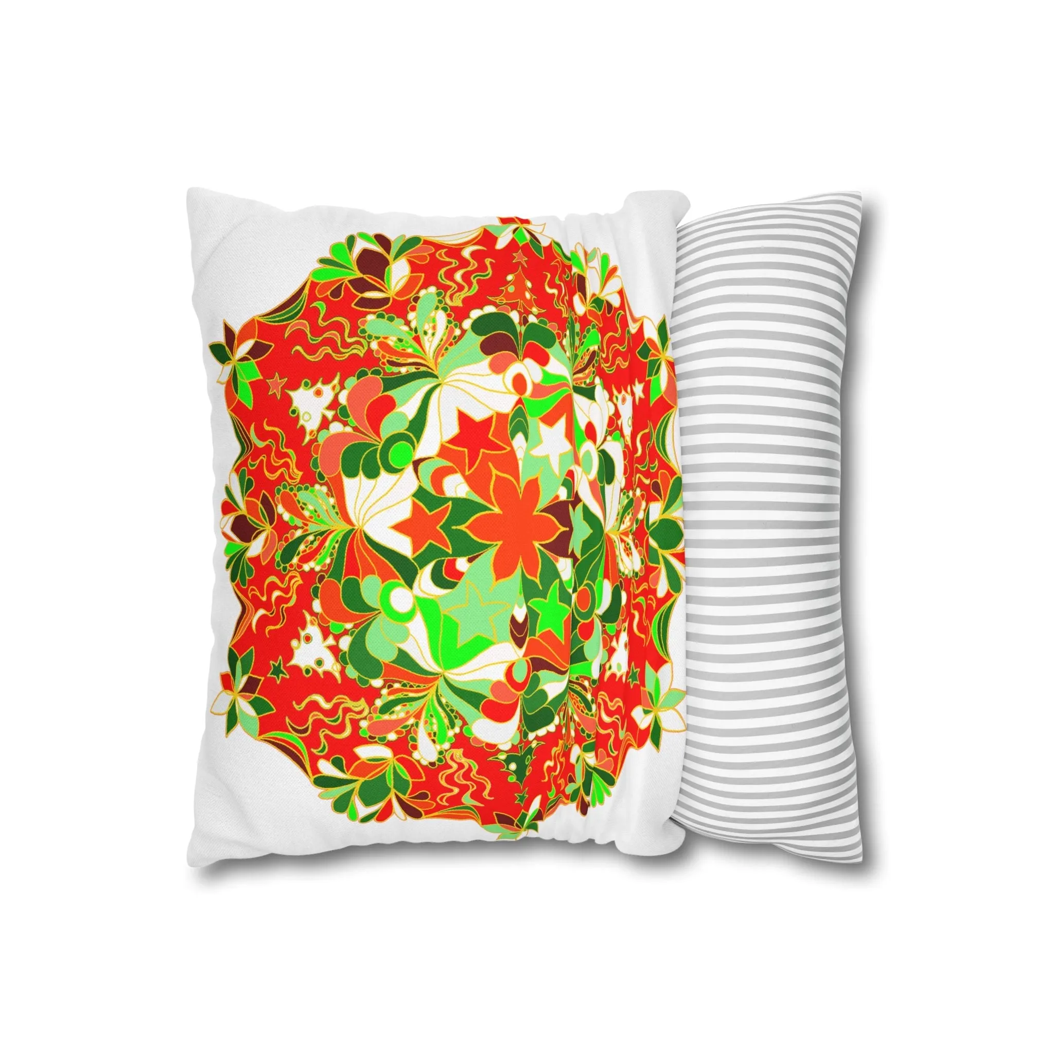 Handmade Mandala Christmas Pillowcase - Original Art