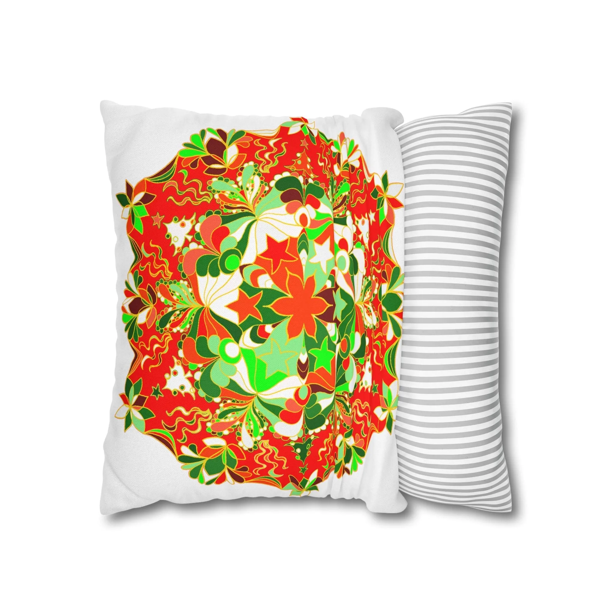 Handmade Mandala Christmas Pillowcase - Original Art