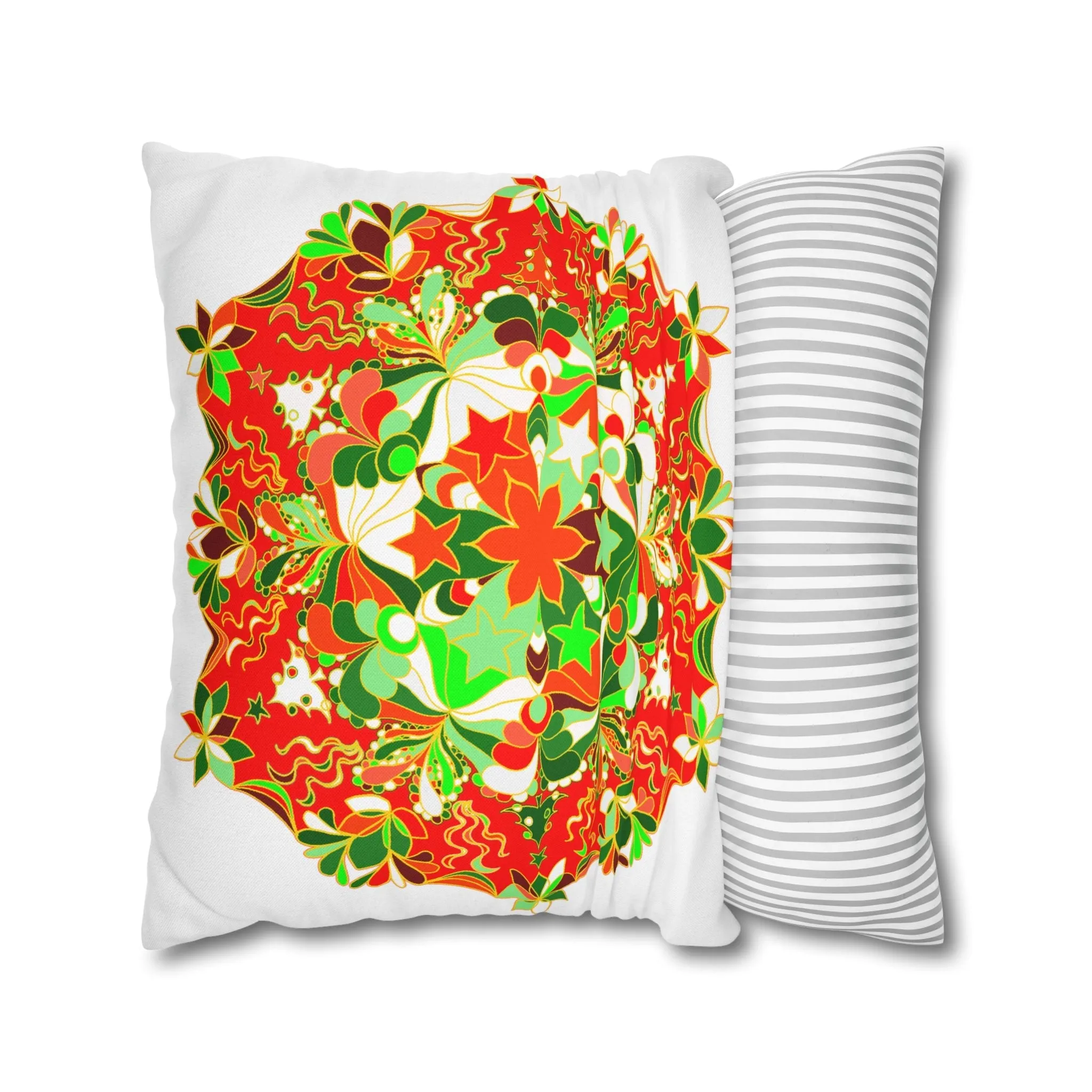 Handmade Mandala Christmas Pillowcase - Original Art
