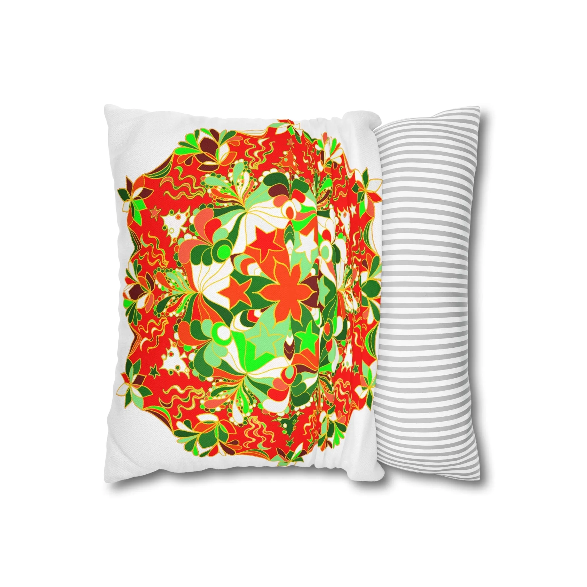 Handmade Mandala Christmas Pillowcase - Original Art