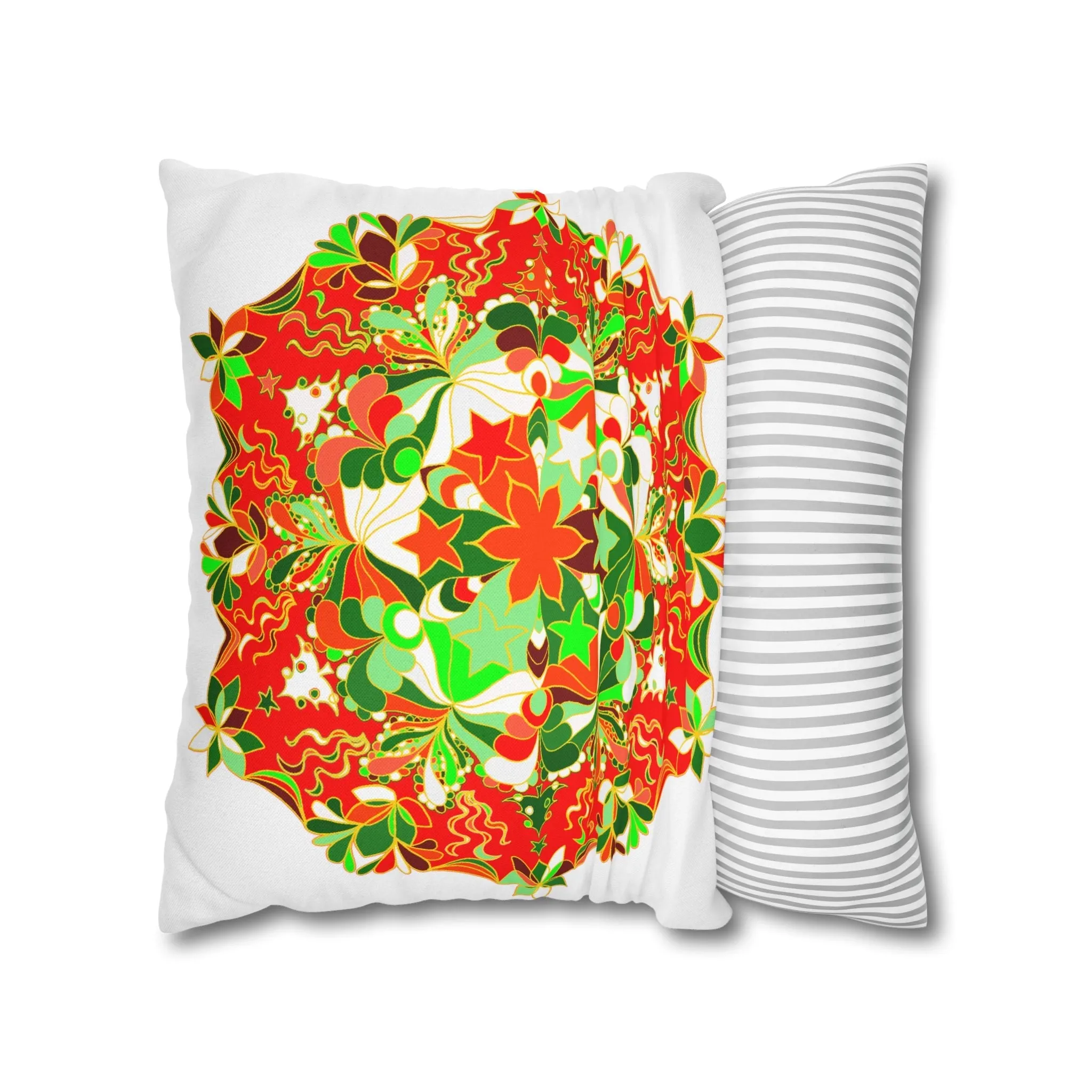 Handmade Mandala Christmas Pillowcase - Original Art