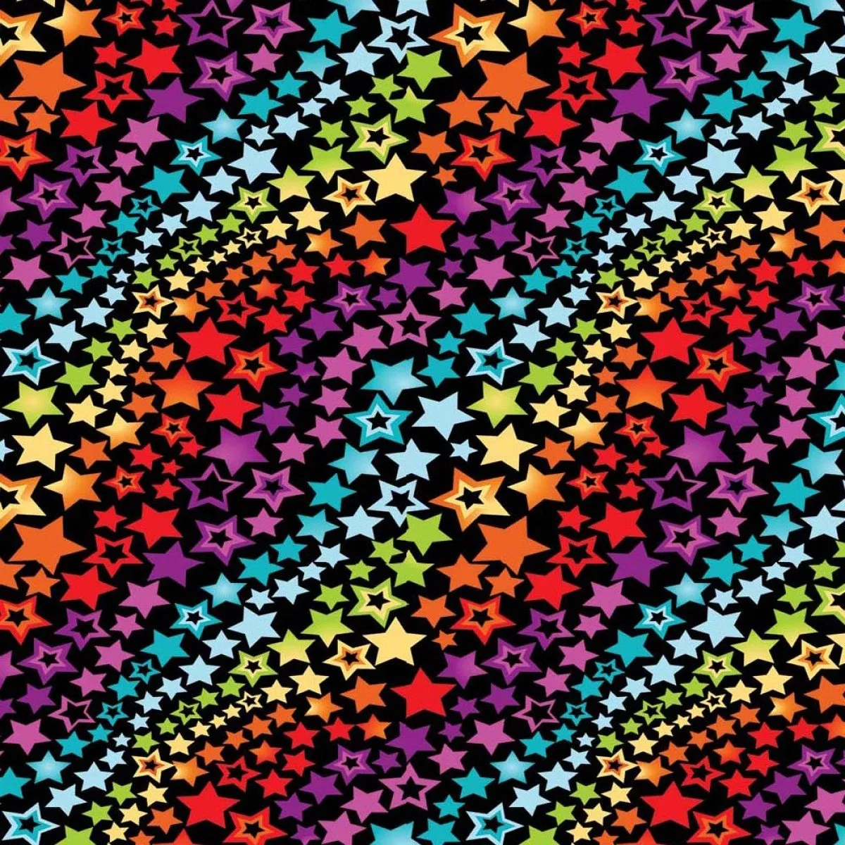 Rainbow Stars - Digital Cotton Print