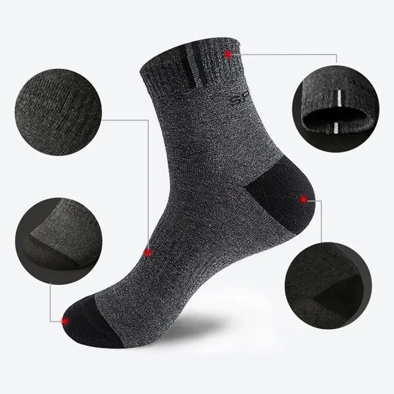 Sohiwoo 5/10Pairs Designer Men Sports Socks High Quality Bamboo Fiber Summer Autumn Male Socks Breathable Cotton Deodorant Ankle Sock