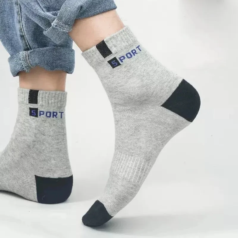Sohiwoo 5/10Pairs Designer Men Sports Socks High Quality Bamboo Fiber Summer Autumn Male Socks Breathable Cotton Deodorant Ankle Sock