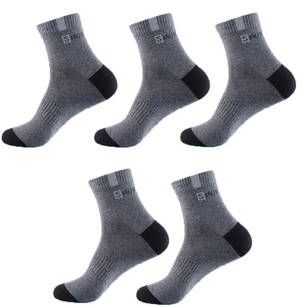 Sohiwoo 5/10Pairs Designer Men Sports Socks High Quality Bamboo Fiber Summer Autumn Male Socks Breathable Cotton Deodorant Ankle Sock